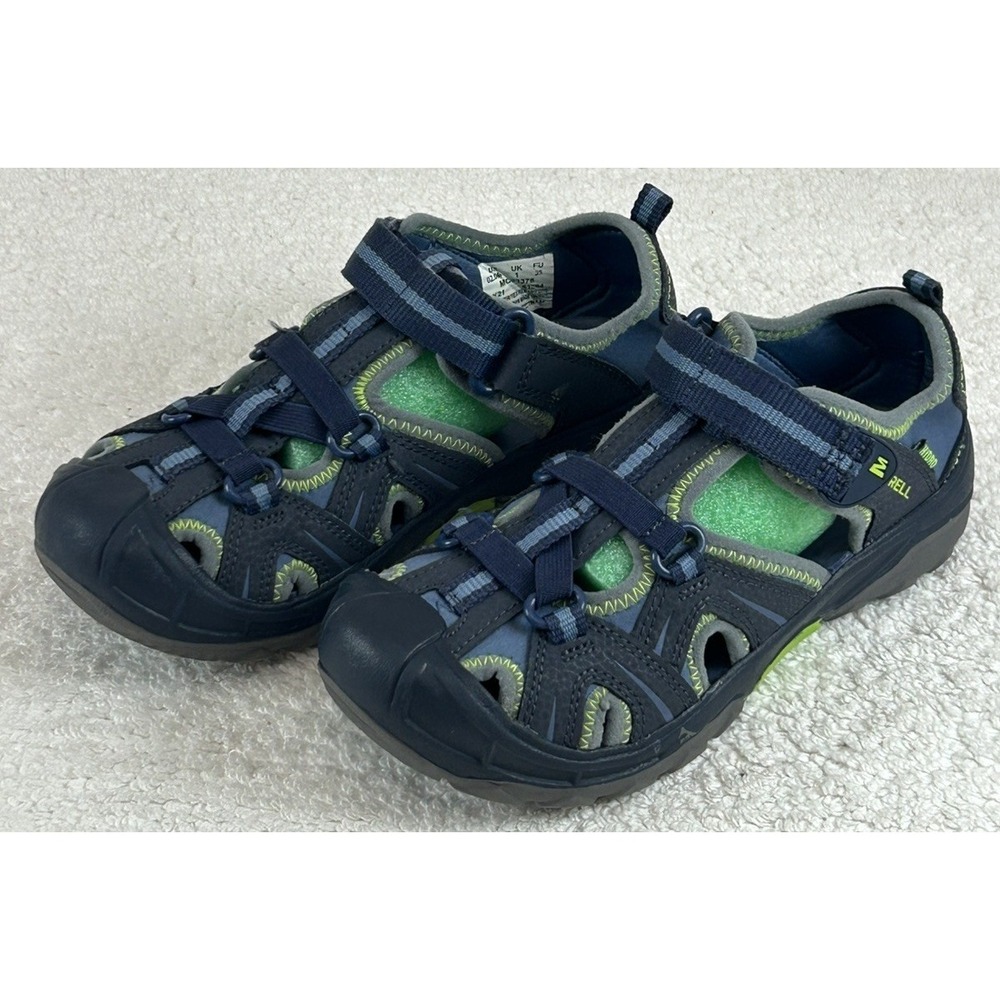 Merrell Boys Hydro Hiker Size 2M Blue Green Waterproof Water Sandals **EUC**